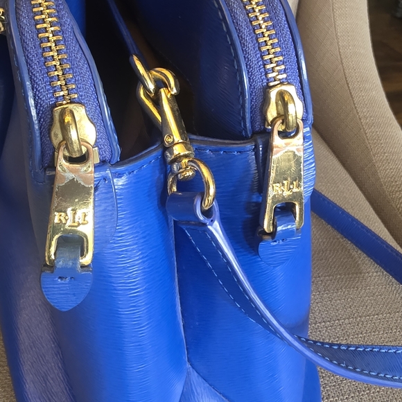 GUC Ralph Lauren Saffiano Leather Work Tote Royal Blue - Picture 9 of 10